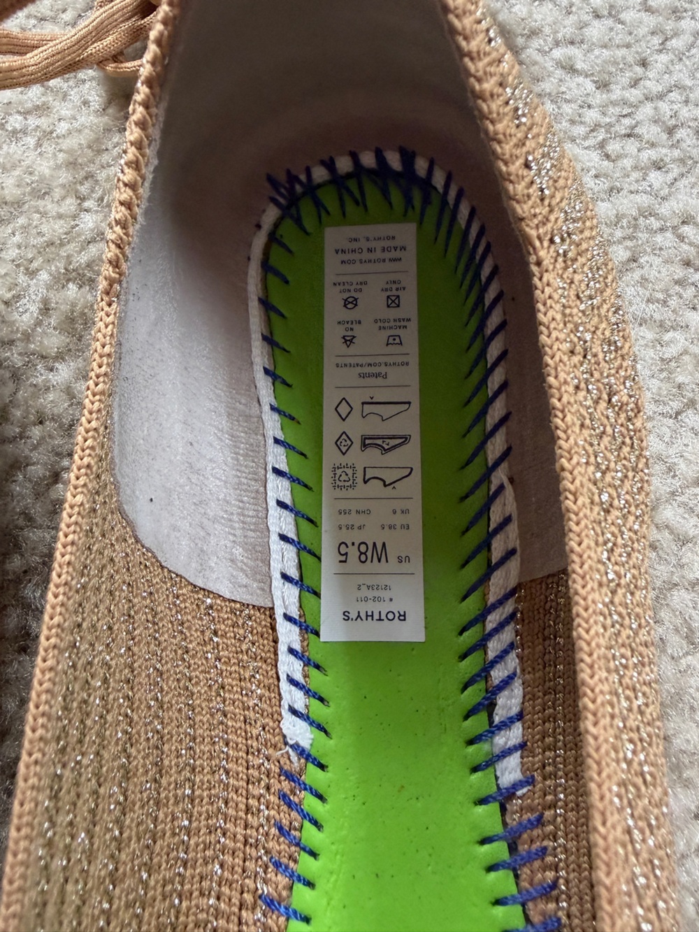 Rothy’s The Square Wrap Ballet Flats In Golden Sun Basketweave - Picture 5 of 9